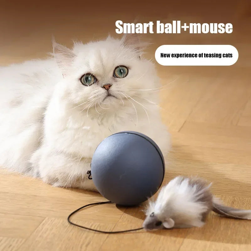 Cat Toys Mouse Teaser Ball Fun Moving Toy for Pet Cat Dog Electric Teaser Ball Automatic Intelligent Rolling Ball