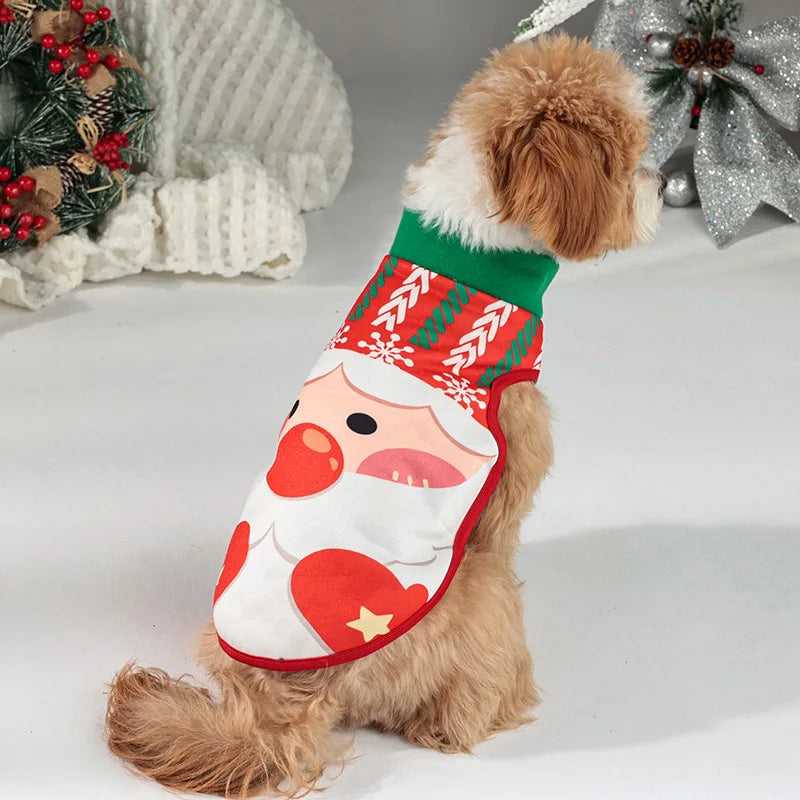 Autumn and Winter Christmas Pet Clothes Two-color Coat Pet Dog Clothes Into Holiday Pet Supplies