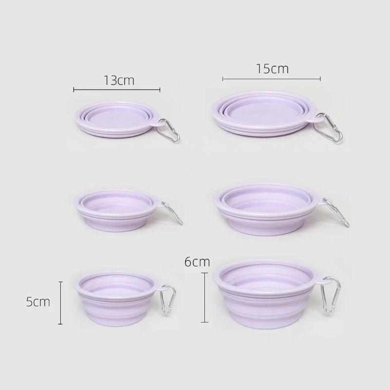 350/650ml Dog Bowl Multipurpose Collapsible Silicone Feeder Dish Bowl Portable Large Capacity Puppy Water Food Container Travel