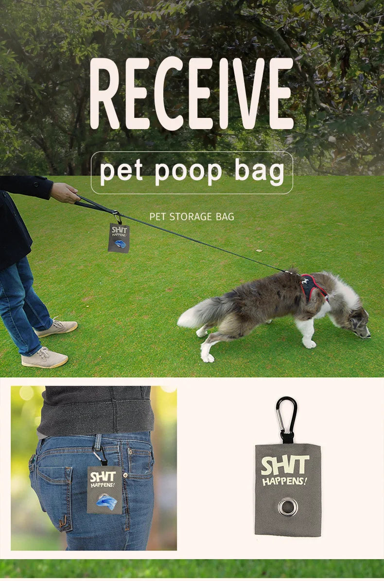 Pet Poop Bag pets Supplies Canvas Garbage Bags Dispenser Portable Dog Poop Waste Bag Holder Outdoor Puppy Cat outdoor Pick Up