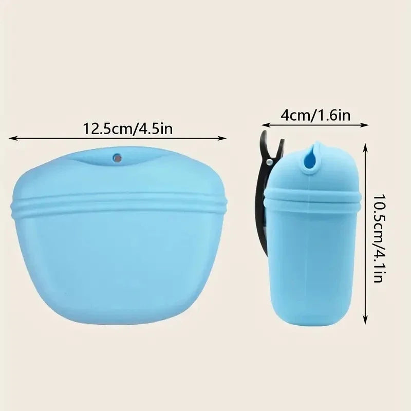 Silicone Pet Dog Training Waist Bag Portable Food Reward Storage Bag Puppy Treat Pouch with Magnetic Clip Pet Outing Supplies