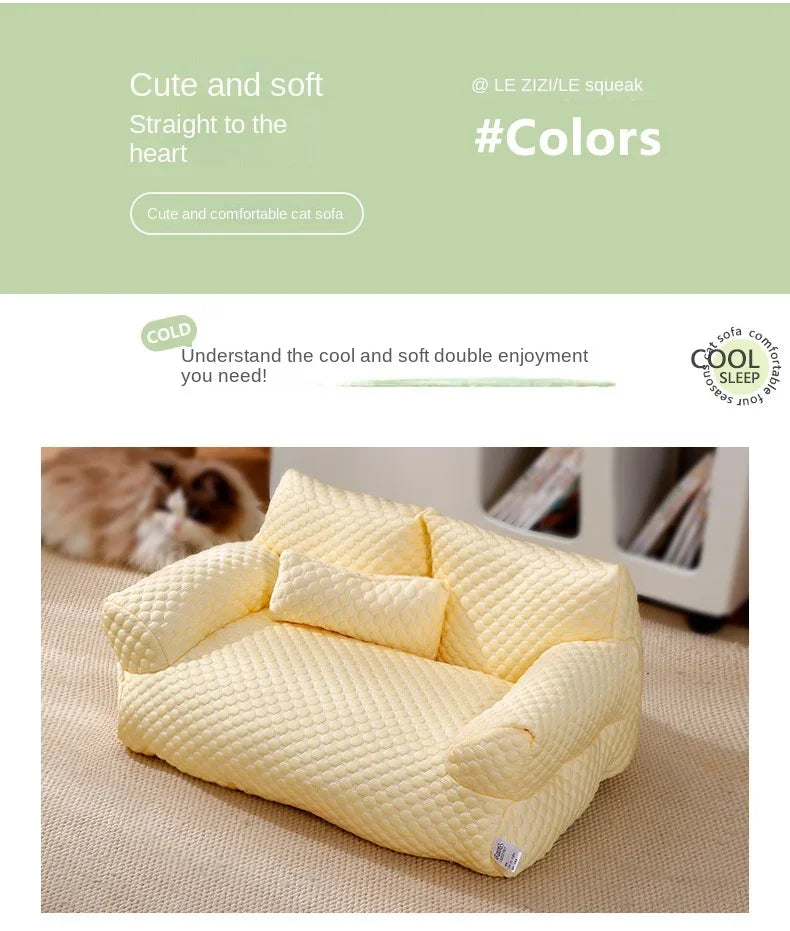 Pet Sofa Wholesale Four Seasons General Can Be Removed and Washed Cat Bed Dog Waterproof Breathable Ice Silk Supplies Cat Kennel