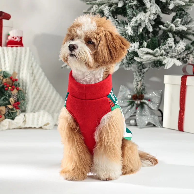 Autumn and Winter Christmas Pet Clothes Two-color Coat Pet Dog Clothes Into Holiday Pet Supplies