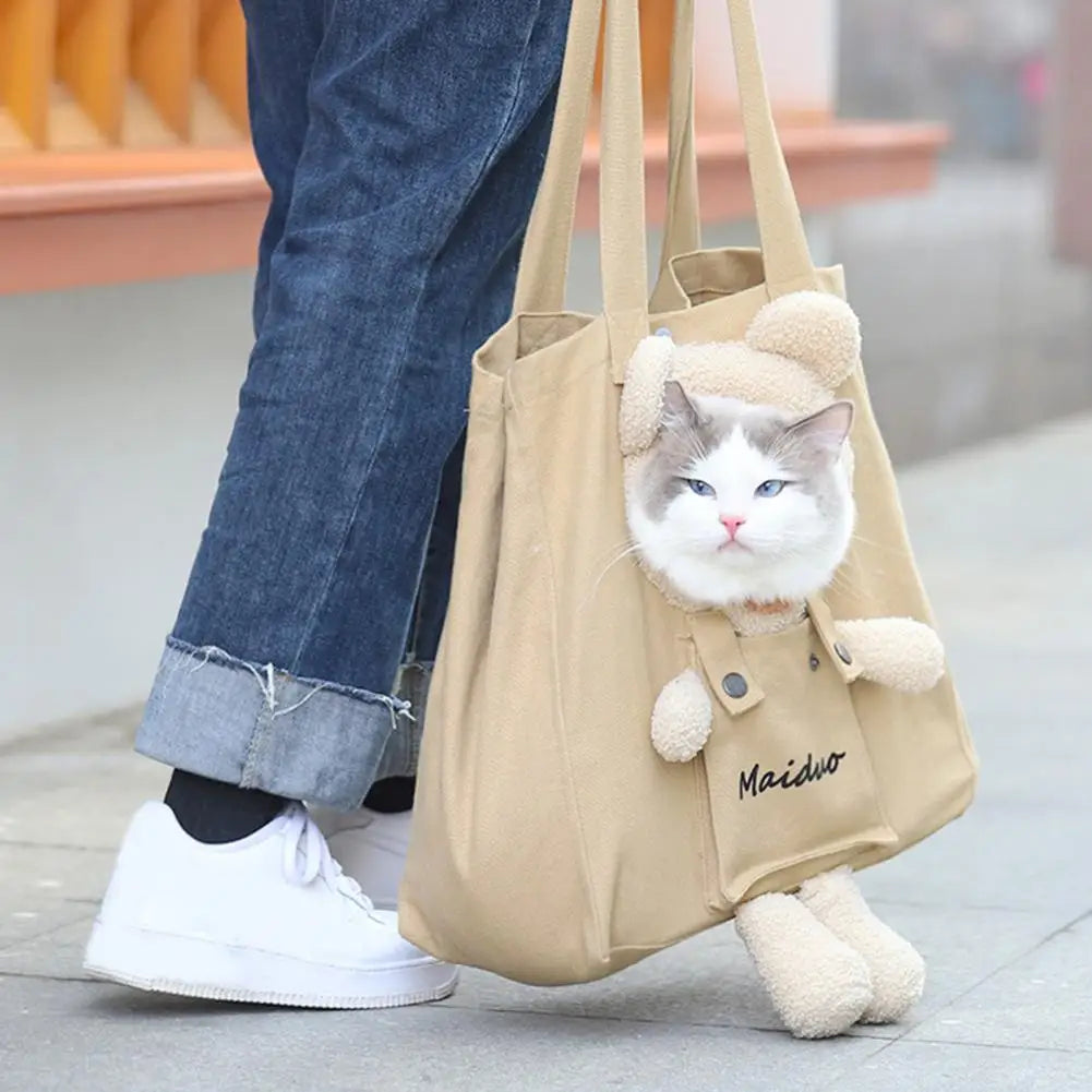 0-5KG Cat Carrier Canvas  BagTote Outdoor Transport Shoulder Bag for Small Dogs Handbag Pouch Puppy Carrier Travel Pet Carrier