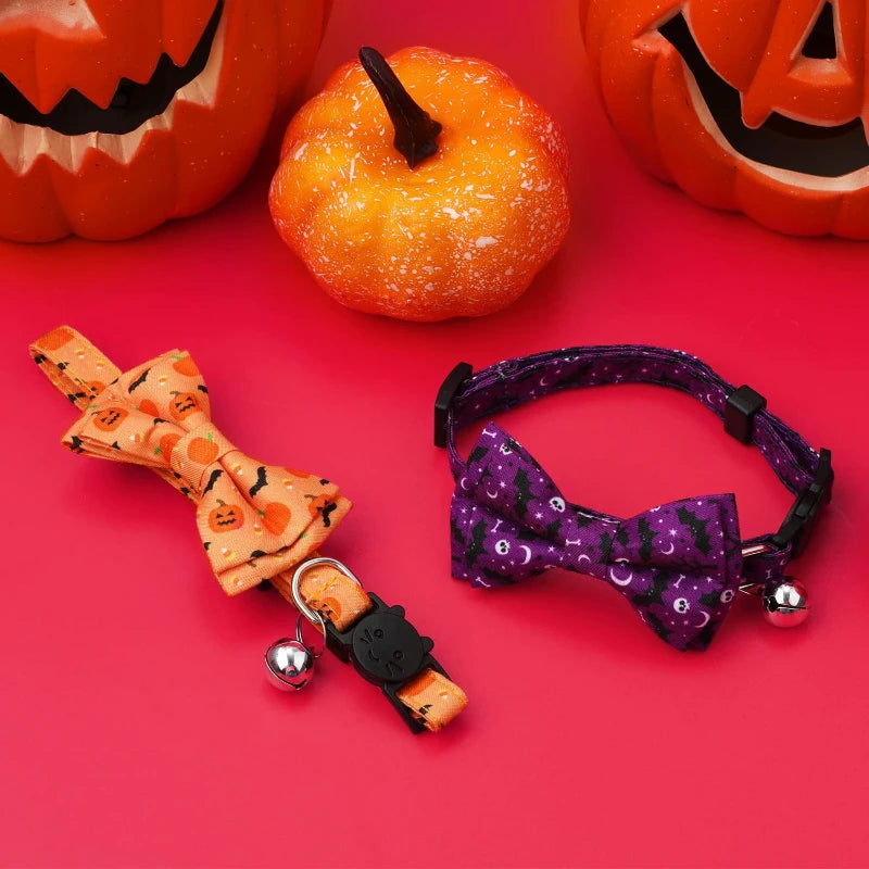 Pet Breakaway Cat Collar Halloween Adjustable Tie Bow Cute Puppy Kitten Collars Rabbit Accessories Pet Pet Products