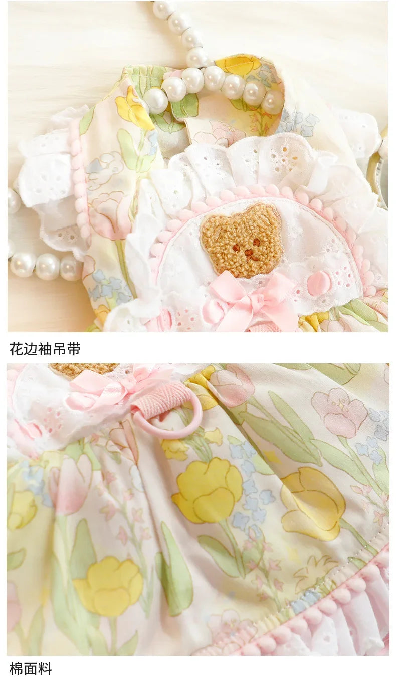 New Dog Clothes Spring/Summer Thin Cat Hair Resistant Princess Dress Milk Bear Fructose Lolita Small Dog Teddy Pet