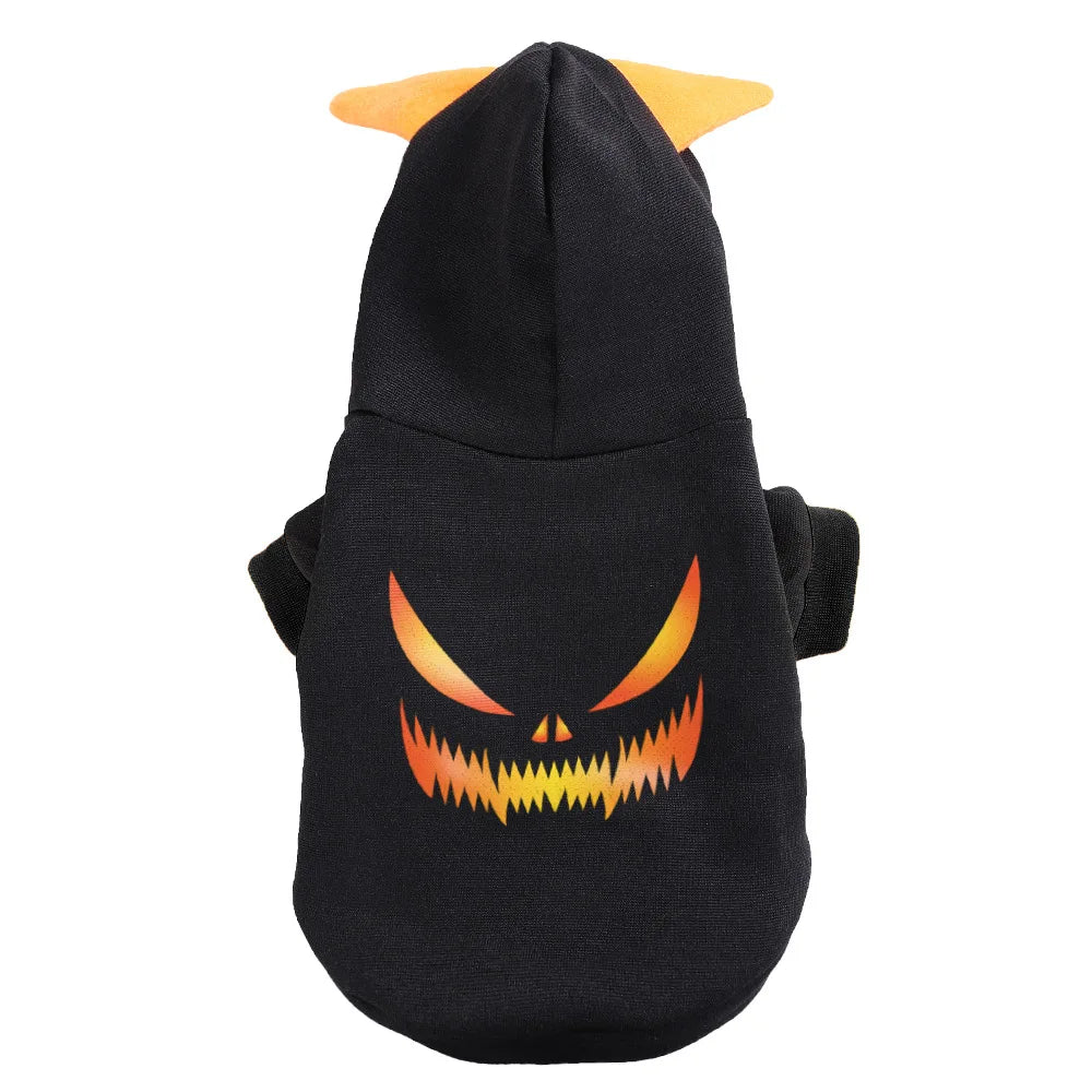 Dog Halloween Pumpkin Costume coat Pet Cosplay Costumes Puppy Warm Outfits Fleece Hoodie Animal Autumn Winter cat dogs Clothes