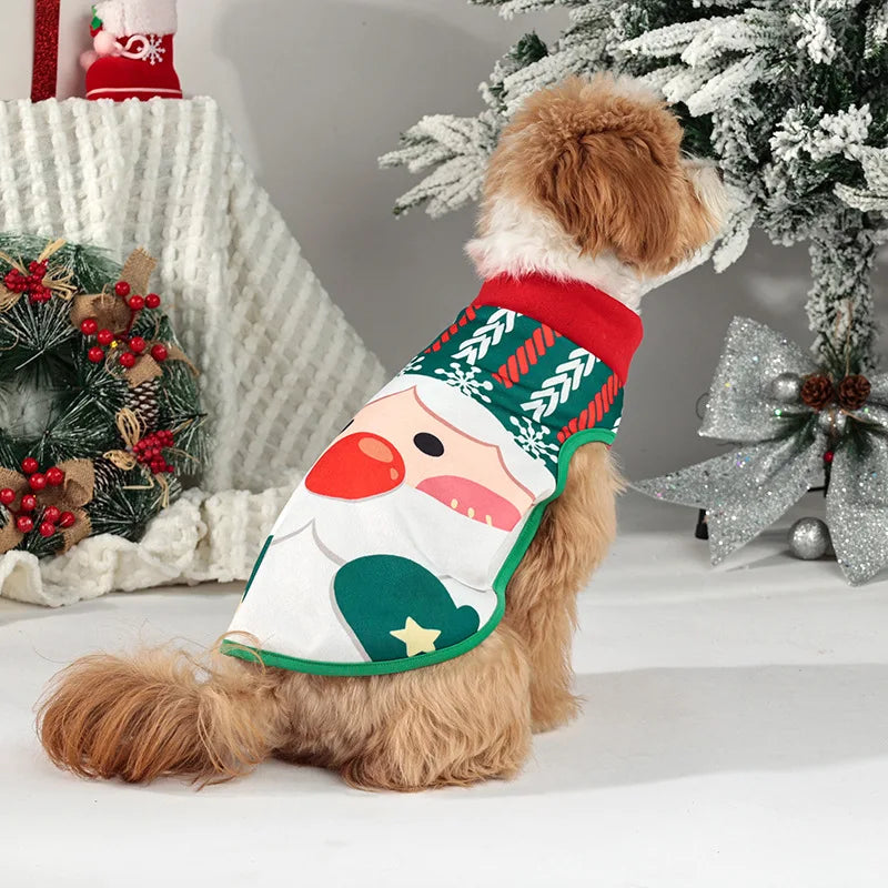 Autumn and Winter Christmas Pet Clothes Two-color Coat Pet Dog Clothes Into Holiday Pet Supplies