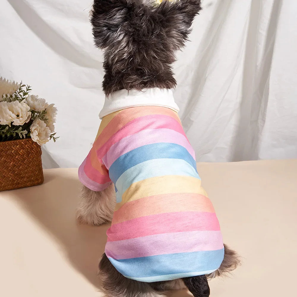 Trendy Anti-hair POLO Shirt for Cats and Dogs Universal New Summer Pet Store Dogs and Cats Striped Pet Clothes