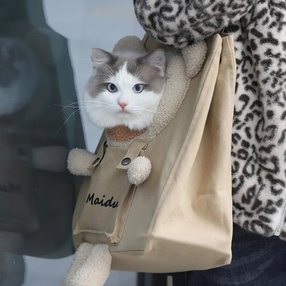 0-5KG Cat Carrier Canvas  BagTote Outdoor Transport Shoulder Bag for Small Dogs Handbag Pouch Puppy Carrier Travel Pet Carrier