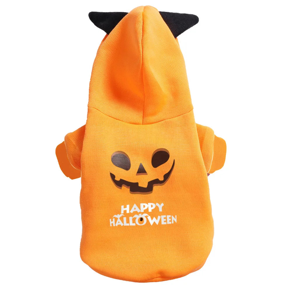 Dog Halloween Pumpkin Costume coat Pet Cosplay Costumes Puppy Warm Outfits Fleece Hoodie Animal Autumn Winter cat dogs Clothes