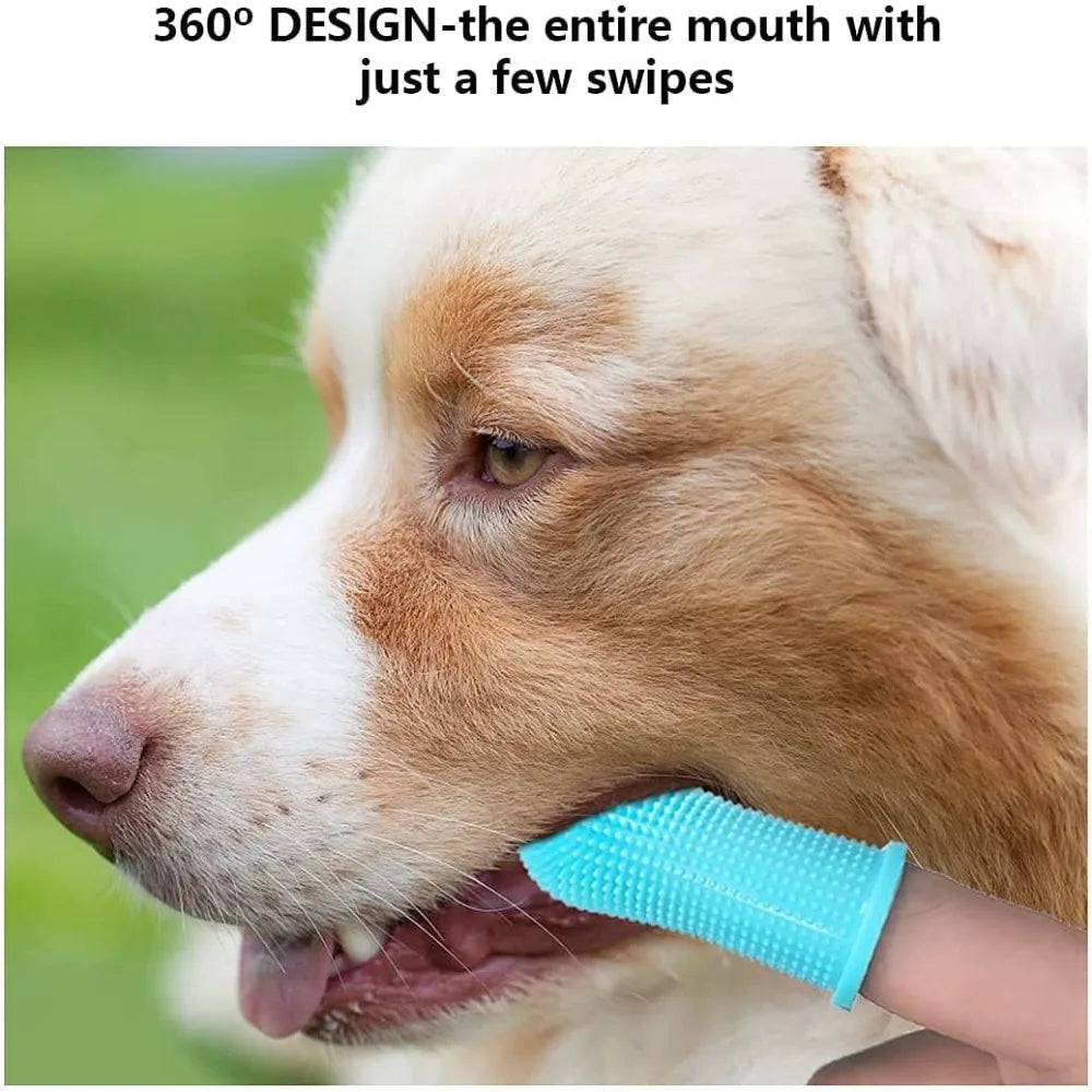 Dog Super Soft Pet Finger Toothbrush Teeth Cleaning Bad Breath Care Nontoxic Silicone Tooth Brush Tool Dog Cat Cleaning Supplies