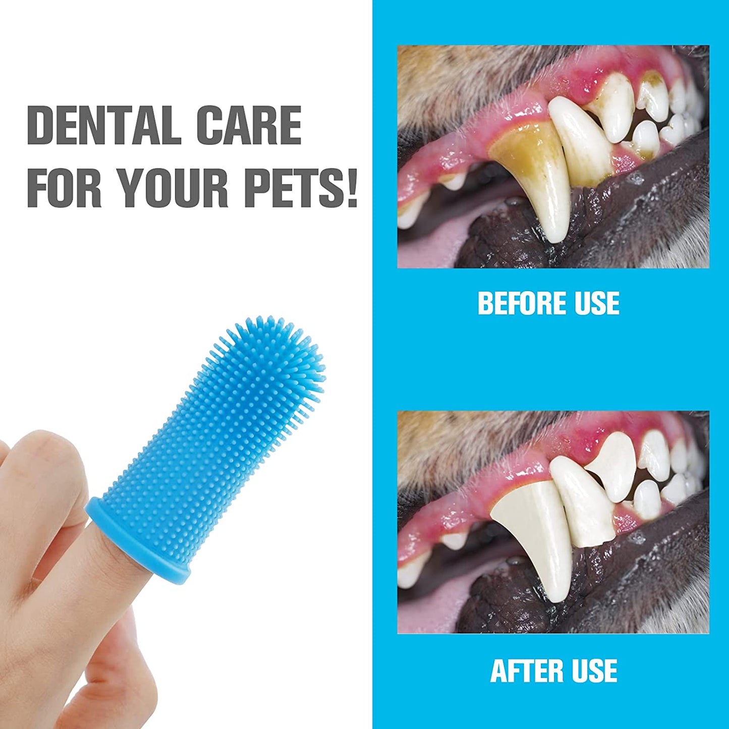 Dog Super Soft Pet Finger Toothbrush Teeth Cleaning Bad Breath Care Nontoxic Silicone Tooth Brush Tool Dog Cat Cleaning Supplies