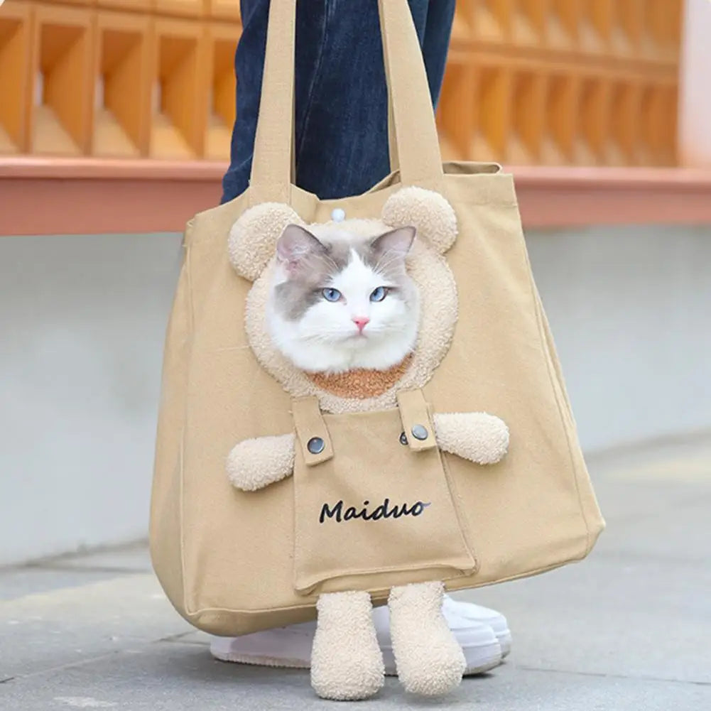 0-5KG Cat Carrier Canvas  BagTote Outdoor Transport Shoulder Bag for Small Dogs Handbag Pouch Puppy Carrier Travel Pet Carrier