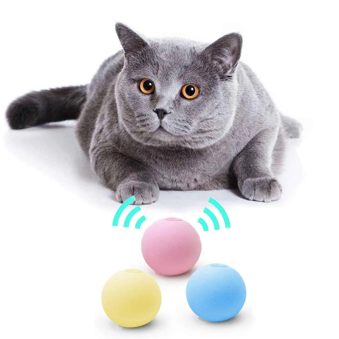 Interactive Ball Smart Cat Toys Plush Electric Catnip Training Toy Kitten Touch Sounding Pet Product Squeak Toy Ball