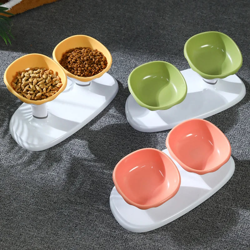 Cat Food and Water Bowl Set Height Adjustable Pet Feeding Cat Bowl for Food and Water Large Capacity Pet Feeder Pet Bowls