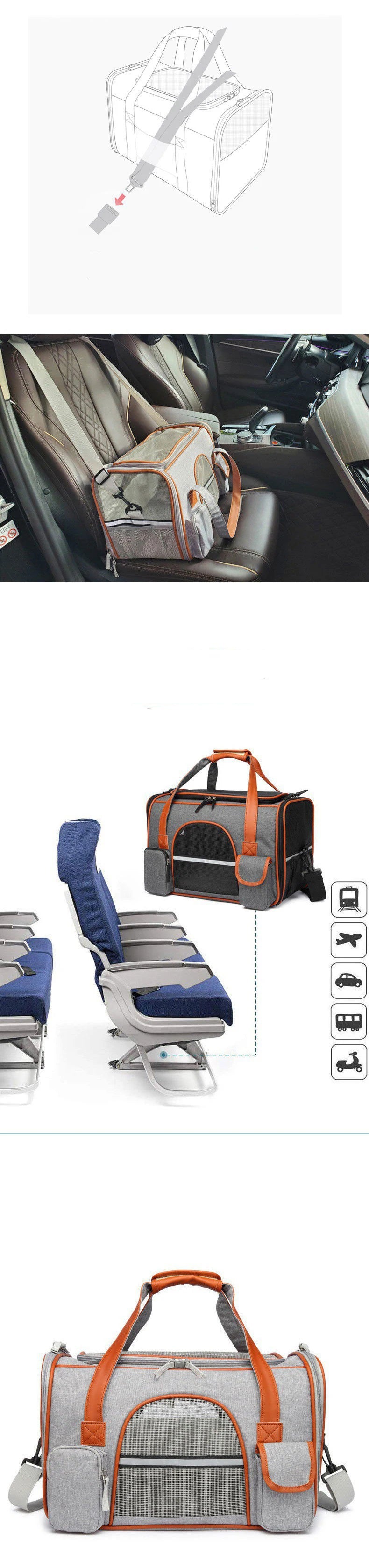 0-6 KG CAT Dog Pet airplane Carriers Breathable Mesh Foldable Large Capacity Cat Carrying Bag Outdoor Travel Pets Supplies bag