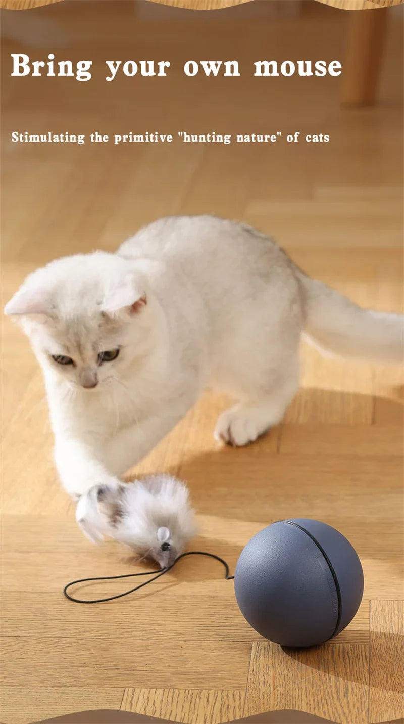 Cat Toys Mouse Teaser Ball Fun Moving Toy for Pet Cat Dog Electric Teaser Ball Automatic Intelligent Rolling Ball