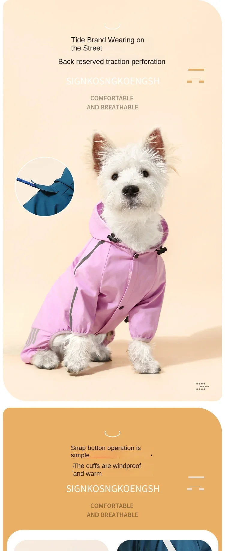 Pet Supplies Dog Clothing Raincoat Pet Clothing Hoodie Windproof Small Dog Raincoat Pet Hardshell Jacket