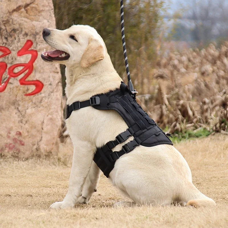 Large Dog Tactical Chest Strap Retractable Big Dogs Harness Collar for Dogs Tactical Pitbull Clothes Chest for Dog Accessories