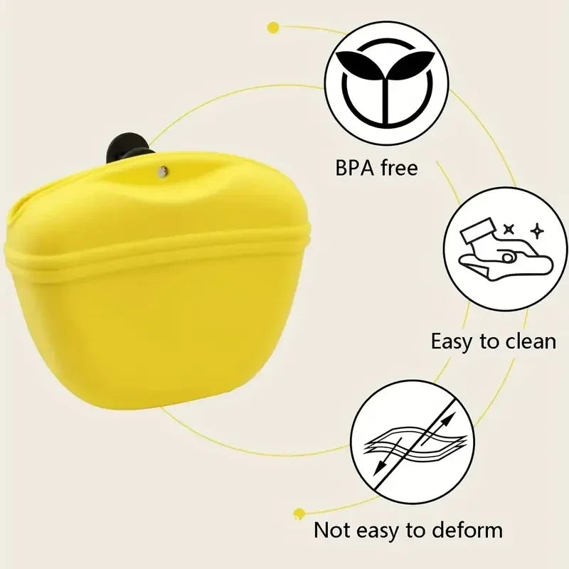 Silicone Pet Dog Training Waist Bag Portable Food Reward Storage Bag Puppy Treat Pouch with Magnetic Clip Pet Outing Supplies