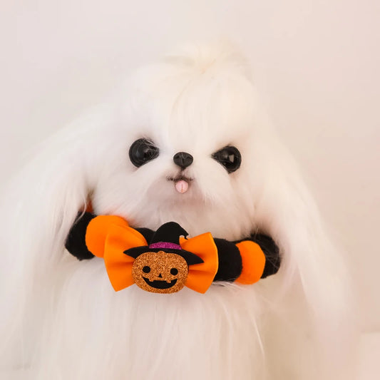 Halloween Dog Accessories Puppy Bow Tie Skull Pet Supplies Bow Pet Dog Bow Tie/tie Puppy Headdress  Harness